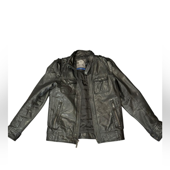 Vince Camuto Mens Motorcycle Jacket Leather - Picture 9 of 13